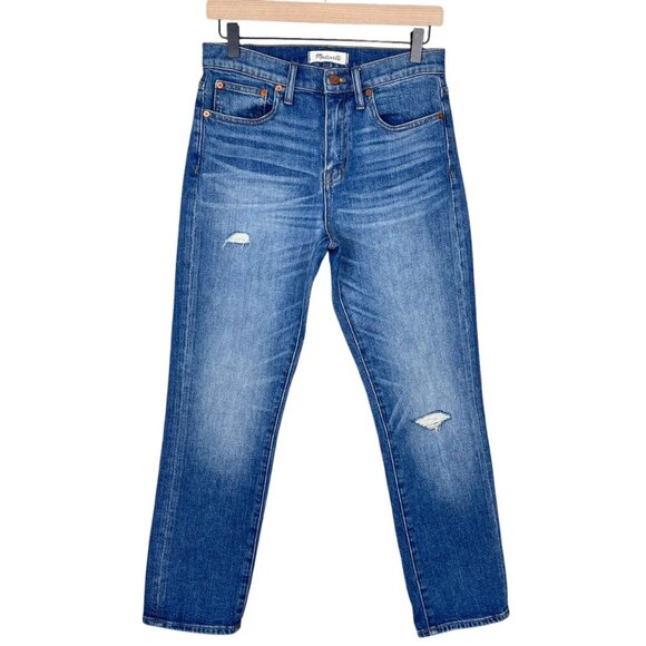 Madewell Straight Jeans 27 High Rise Crop Denim Casual Fall Wardrobe Staple Blue - Picture 1 of 7